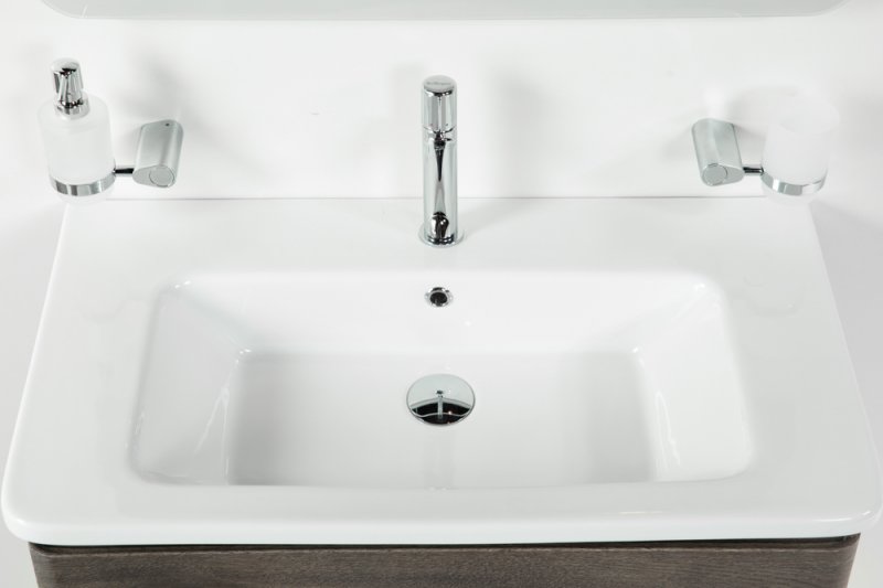 Тумба с раковиной подвесная  BelBagno ALBANO-CER 105 Rovere Vintage Bianco, раковина белая Тумба с раковиной подвесная  BelBagno ALBANO-CER 105 Rovere Vintage Bianco, раковина белая