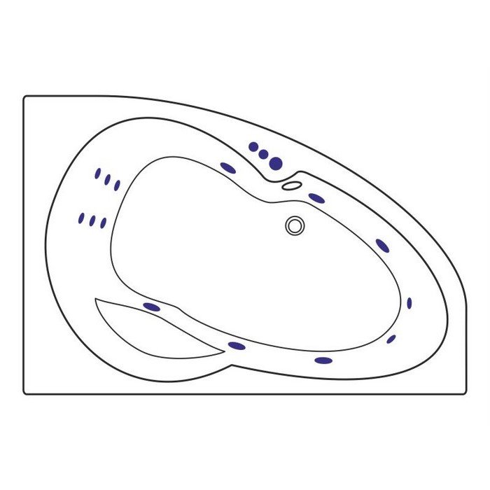 Ванна EXCELLENT Newa 160x95 (правая)  "SMART" (хром) Ванна EXCELLENT Newa 160x95 (правая)  "SMART" (хром)
