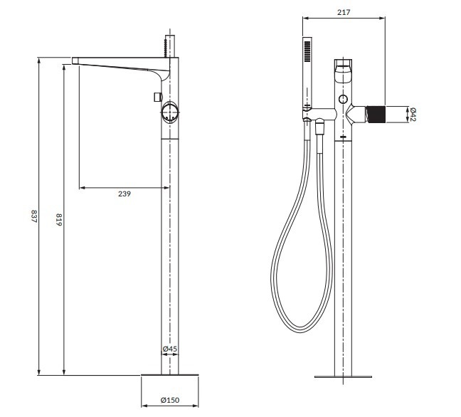 Смеситель для ванны отдельностоящий OMNIRES CONTOUR CT8033GLB (брашированное золото) Смеситель для ванны отдельностоящий OMNIRES CONTOUR CT8033GLB (брашированное золото)