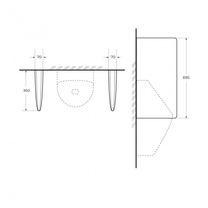 Перегородка для писсуара, CZR-5872-SEP Перегородка для писсуара, CZR-5872-SEP