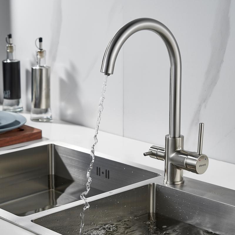 Смеситель для кухни со встроенным фильтром (краном) под питьевую воду Shevanik S128 S128L Смеситель для кухни со встроенным фильтром (краном) под питьевую воду Shevanik S128 S128L