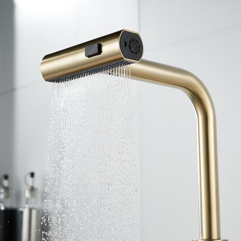 Смеситель для кухни с выдвижной лейкой Shevanik S263 S263G Смеситель для кухни с выдвижной лейкой Shevanik S263 S263G