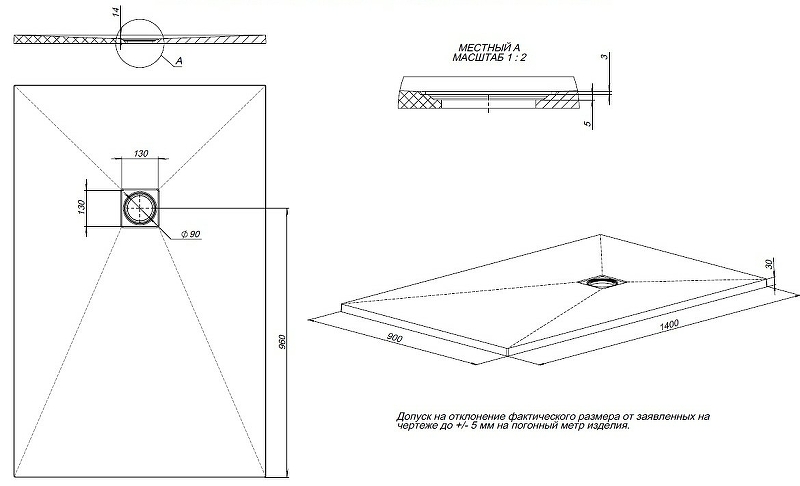 Душевой поддон Allen Brau Priority 140x90 8.31009-AM антрацит Душевой поддон Allen Brau Priority 140x90 8.31009-AM антрацит