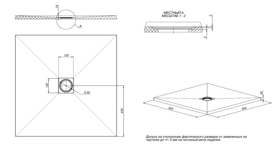 Душевой поддон Allen Brau Priority 90x90 8.31002-AM антрацит Душевой поддон Allen Brau Priority 90x90 8.31002-AM антрацит