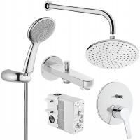 Набор встроенной душевой системы Solid S на 3 направления, хром (верхняя лейка, излив, ручной душ, смеситель встроенный внешняя и внутренняя часть)