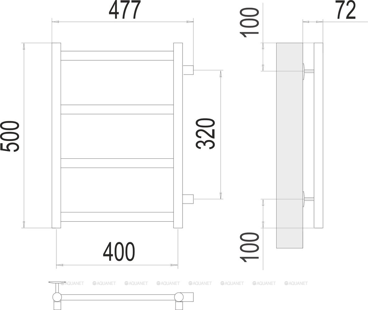Полотенцесушитель Terminus Аврора П4 400х500 бп320 Полотенцесушитель Terminus Аврора П4 400х500 бп320