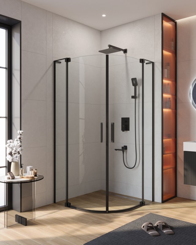 SLIDER-R-2-80/90-GRIGIO-NERO Душевой уголок SLIDER-R-2-80/90-GRIGIO-NERO Душевой уголок