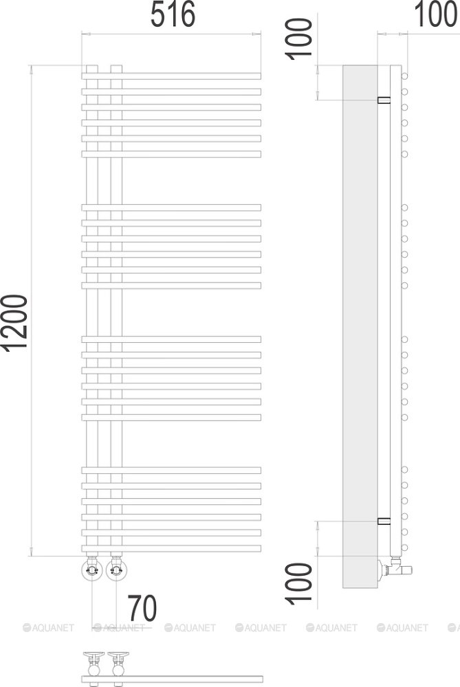 Полотенцесушитель Terminus Астра П24 70х1200 Полотенцесушитель Terminus Астра П24 70х1200