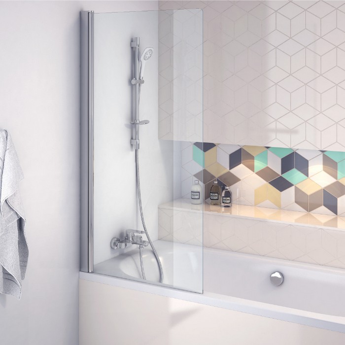 Шторка для ванны EXCELLENT Серия 900 73 см (хром) без полотенцедержателя Шторка для ванны EXCELLENT Серия 900 73 см (хром) без полотенцедержателя