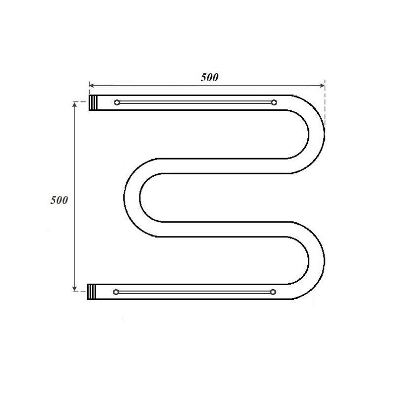Полотенцесушитель водяной Point PN38555P 500x500 М-образный (1") с полкой, хром Полотенцесушитель водяной Point PN38555P 500x500 М-образный (1") с полкой, хром