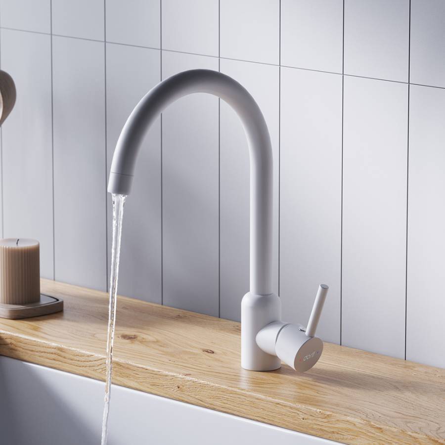 D3007033 Logic кухонный смеситель поворотный, белый D3007033 Logic кухонный смеситель поворотный, белый