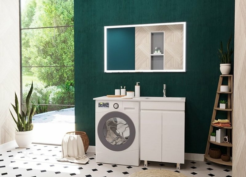 Комплект мебели Barcelona Luxe 1200х482 правосторонний напольный 2-х дверная (ШхГхВ) 548х476х860 Комплект мебели Barcelona Luxe 1200х482 правосторонний напольный 2-х дверная (ШхГхВ) 548х476х860