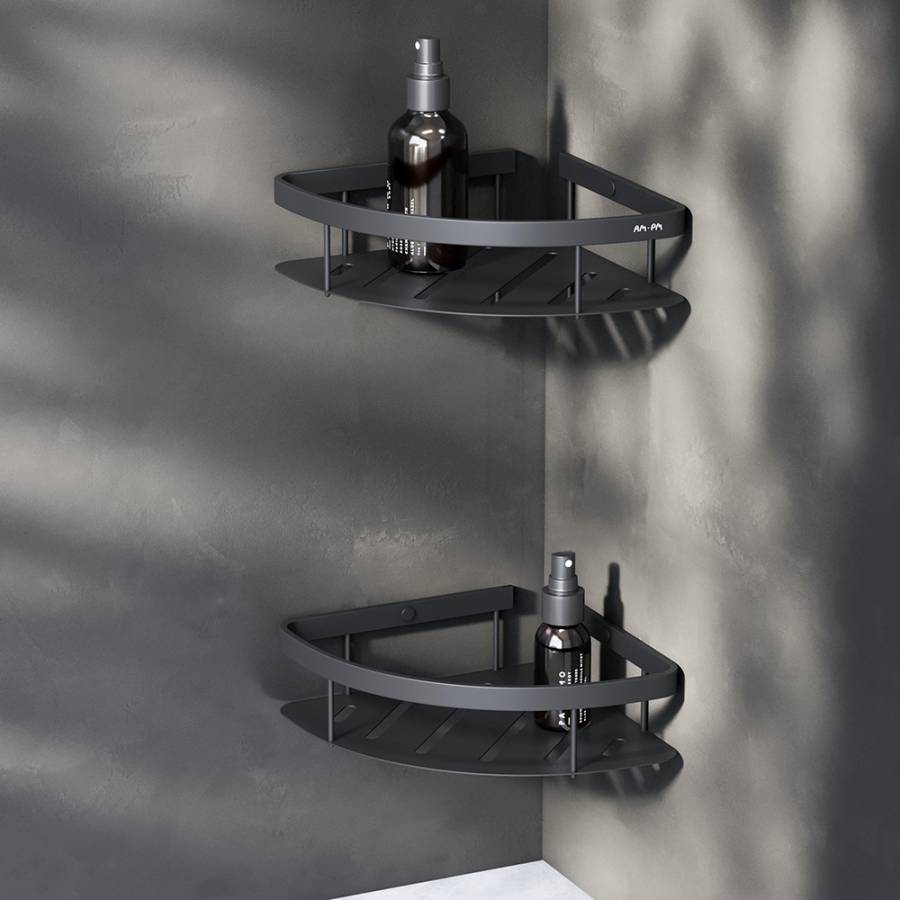 A7454222 Sense L Полка для душа угловая двухъярусная, черный A7454222 Sense L Полка для душа угловая двухъярусная, черный