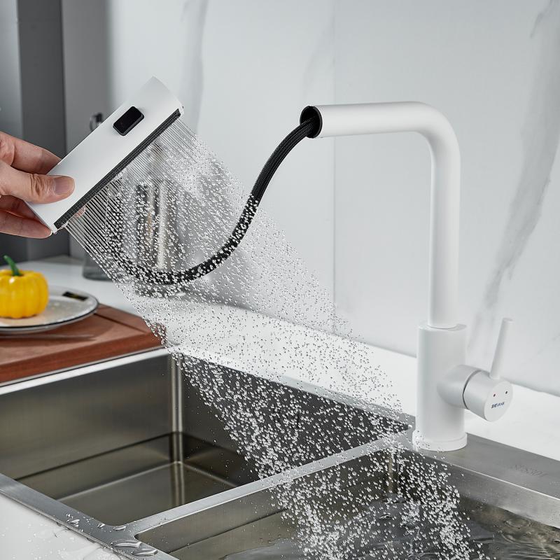 Смеситель для кухни с выдвижной лейкой Shevanik S263 S263C Смеситель для кухни с выдвижной лейкой Shevanik S263 S263C