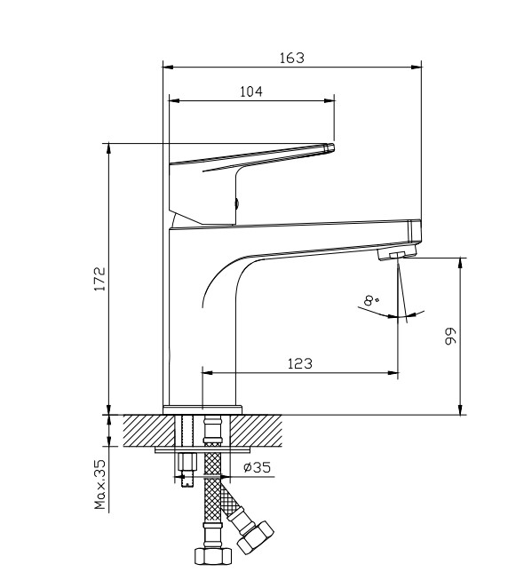 Смеситель для умывальника хром RUSH Bali (BA3835-11) Смеситель для умывальника хром RUSH Bali (BA3835-11)