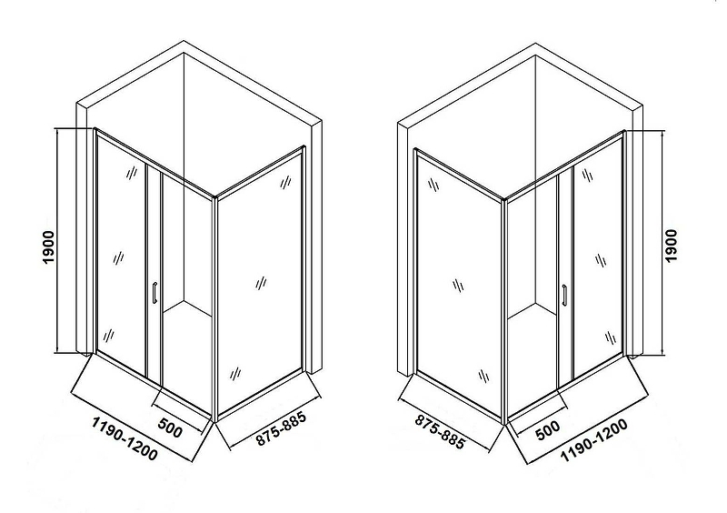 Душевой уголок Orange E23-12090TB без поддона 120х90, стекло прозрачное Душевой уголок Orange E23-12090TB без поддона 120х90, стекло прозрачное