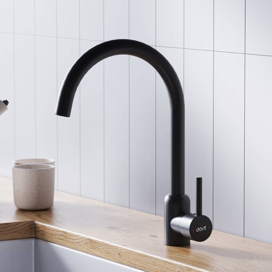 D3007022 Logic кухонный смеситель поворотный, черный D3007022 Logic кухонный смеситель поворотный, черный