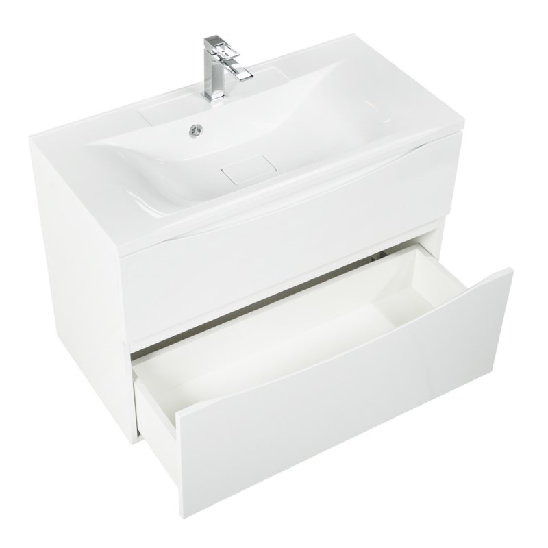 Тумба с раковиной подвесная BelBagno MARINO-H60 90 Rovere Nature, раковина белая Тумба с раковиной подвесная BelBagno MARINO-H60 90 Rovere Nature, раковина белая