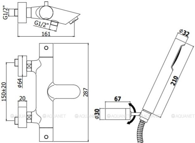 Смеситель для ванны Paffoni Light LIQ023HG с душем, золото медовое Смеситель для ванны Paffoni Light LIQ023HG с душем, золото медовое