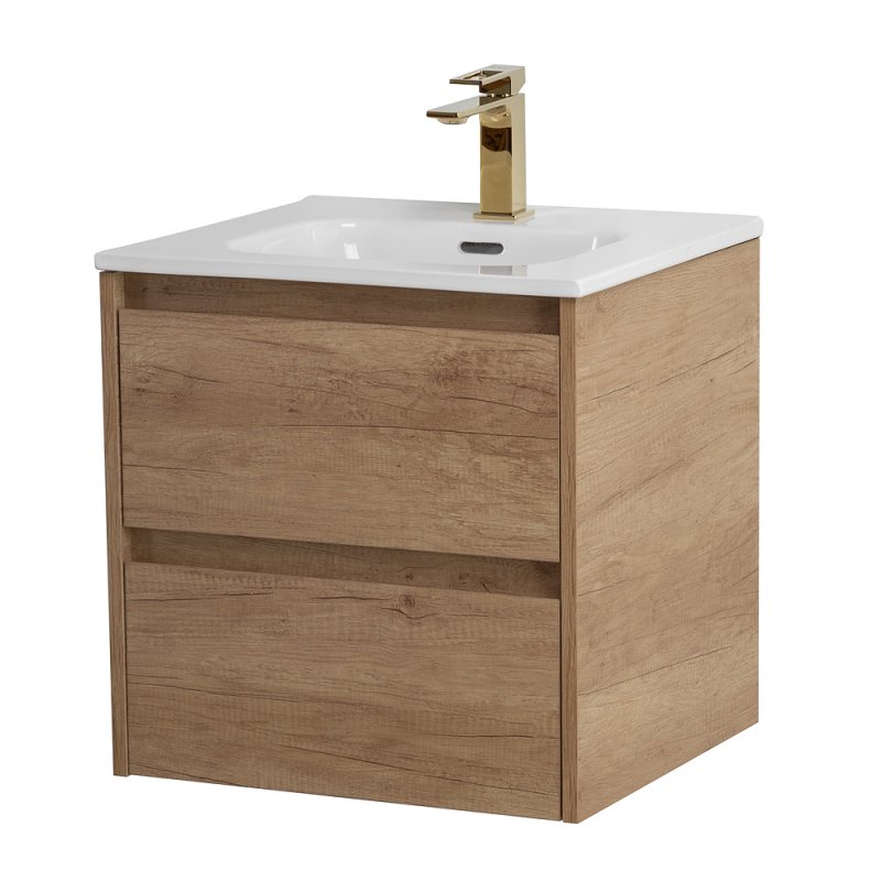 Тумба с раковиной подвесная BelBagno KRAFT 50 Rovere Tabacco, раковина белая Тумба с раковиной подвесная BelBagno KRAFT 50 Rovere Tabacco, раковина белая