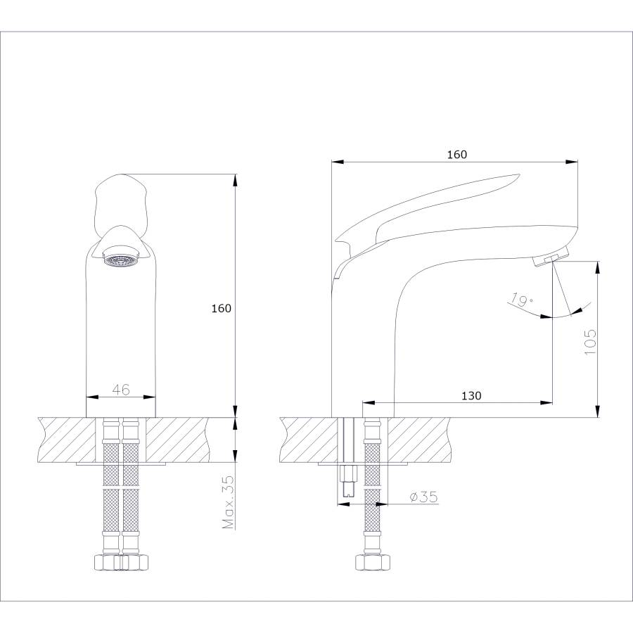 Смеситель для умывальника RUSH Island (IS6535-11) Смеситель для умывальника RUSH Island (IS6535-11)