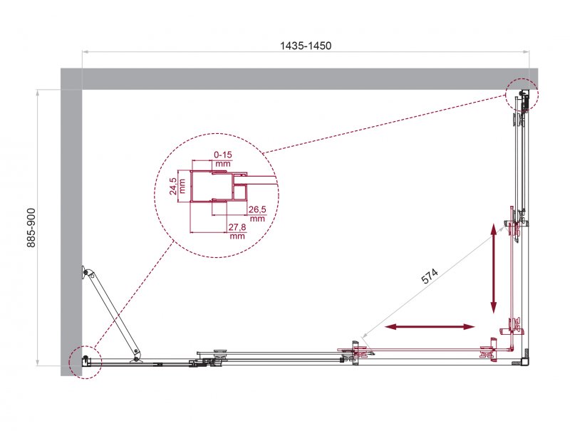 Душевой уголок BELBAGNO LUCE-AH-21 Душевой уголок BELBAGNO LUCE-AH-21