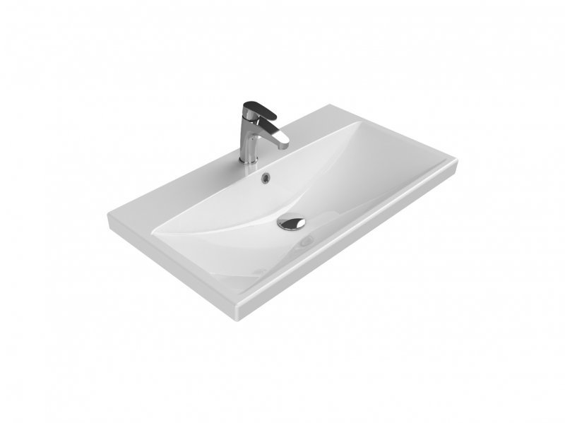 Тумба с раковиной подвесная BelBagno MARINO-CER 80 Rovere Grigio, раковина белая Тумба с раковиной подвесная BelBagno MARINO-CER 80 Rovere Grigio, раковина белая
