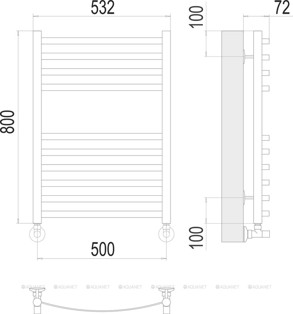Полотенцесушитель Terminus Авиэль П10 500х800 Полотенцесушитель Terminus Авиэль П10 500х800