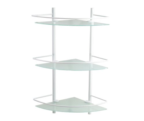 K-3133WHITE Полка стеклянная тройная угловая K-3133WHITE Полка стеклянная тройная угловая