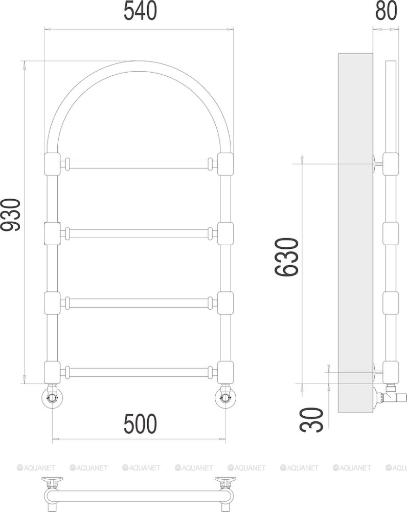 Полотенцесушитель Terminus Версаль П4 500х930 Полотенцесушитель Terminus Версаль П4 500х930