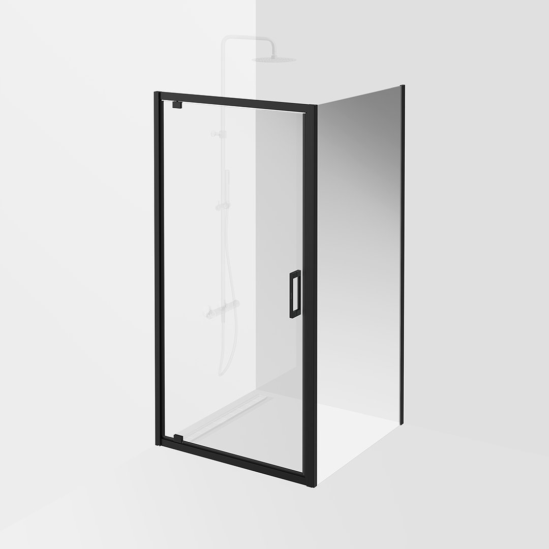 Душевая боковая панель CRISTALLO, 100х210, матовый черный Душевая боковая панель CRISTALLO, 100х210, матовый черный