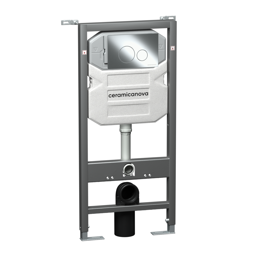 Система инсталляции для унитазов CERAMICANOVA Envision с кнопкой смыва Round цвет хром и креплениями, арт. CN1001CH Система инсталляции для унитазов CERAMICANOVA Envision с кнопкой смыва Round цвет хром и креплениями, арт. CN1001CH