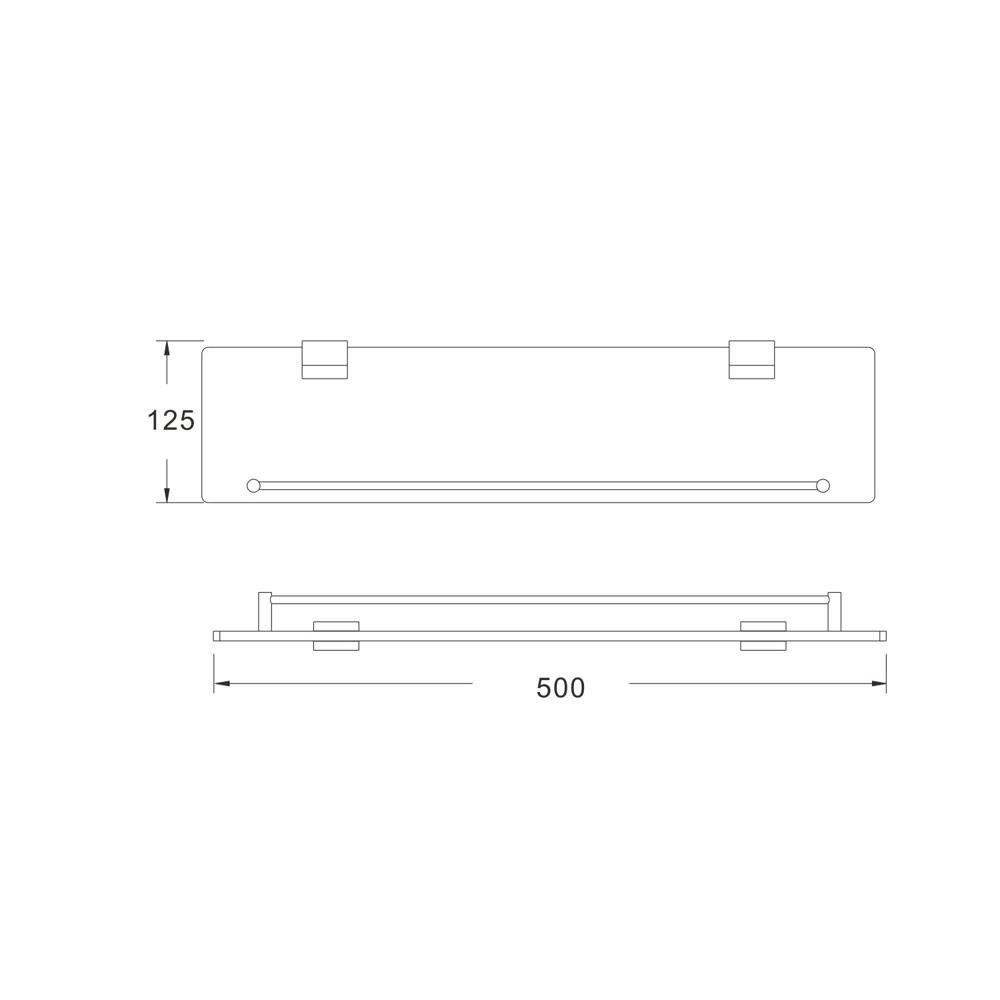Полка стеклянная 1-ярусная, RG1719 Rose, Хром Полка стеклянная 1-ярусная, RG1719 Rose, Хром