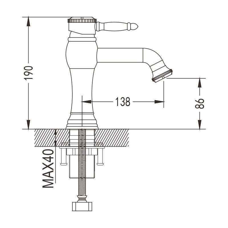 Смеситель для раковины латунь R0401Q Смеситель для раковины латунь R0401Q