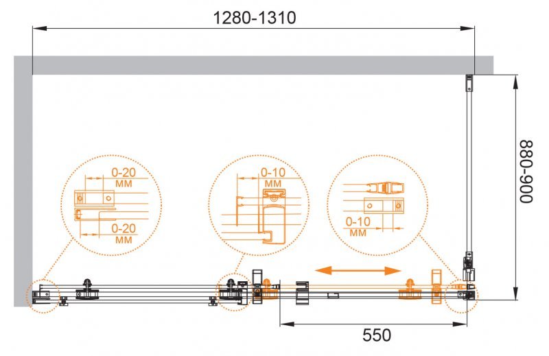 STYLUS-O-M-AH-1-160/100-C-Cr Душевой уголок STYLUS-O-M-AH-1-160/100-C-Cr Душевой уголок