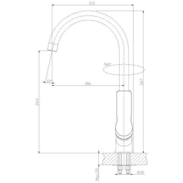 Смеситель Rossinka RS27-23 для кухни Смеситель Rossinka RS27-23 для кухни