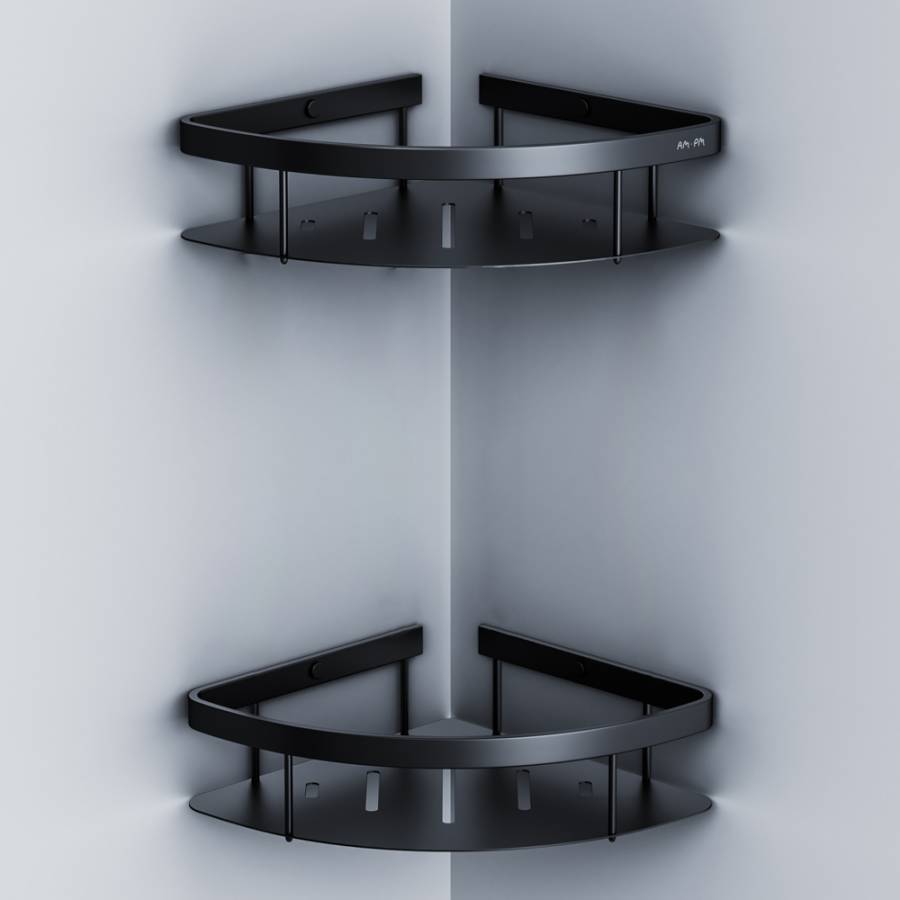 A7454222 Sense L Полка для душа угловая двухъярусная, черный A7454222 Sense L Полка для душа угловая двухъярусная, черный