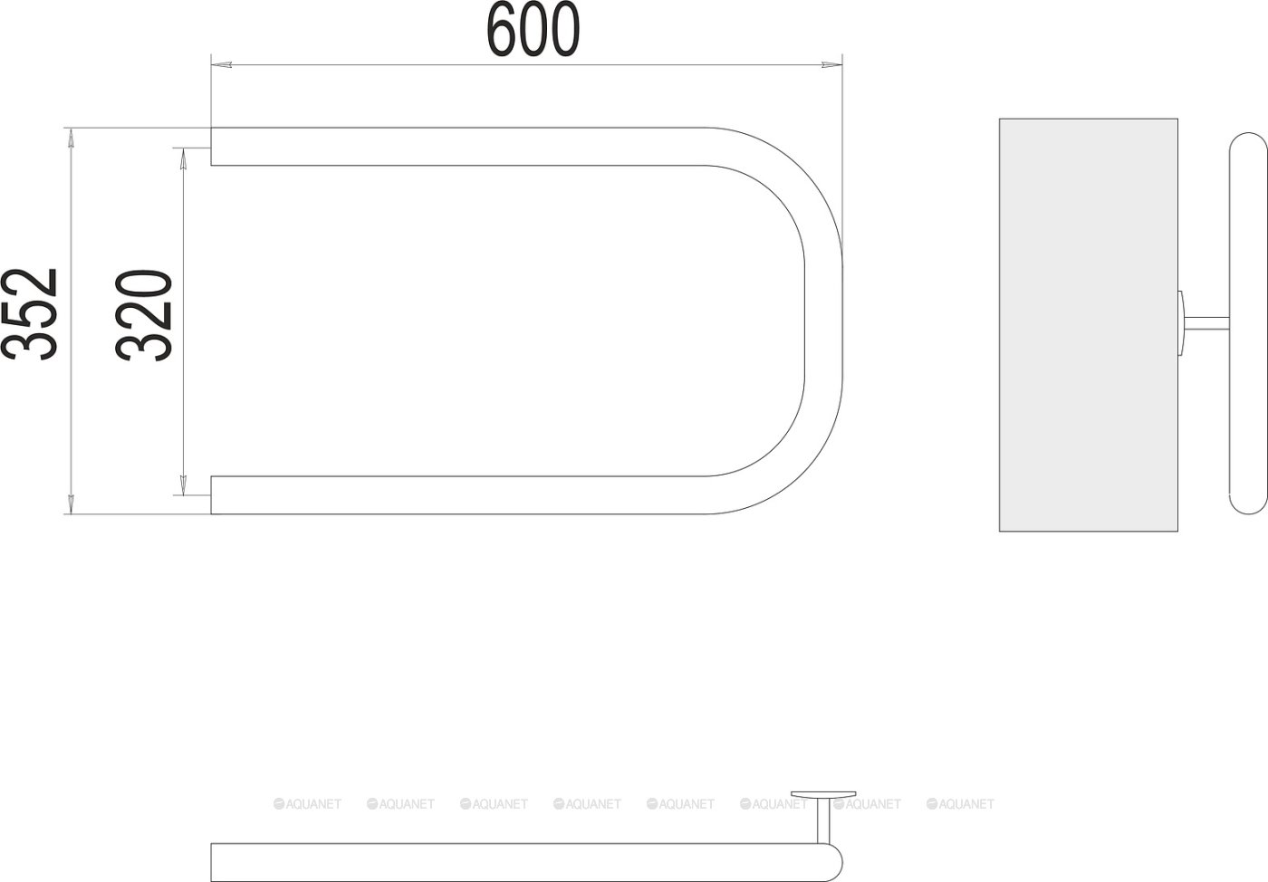 Полотенцесушитель Terminus П-образный 1" 320х600 Полотенцесушитель Terminus П-образный 1" 320х600