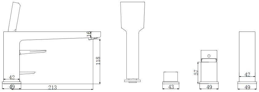 Смеситель на борт ванны OMNIRES SIENA SN7332CR (хром) Смеситель на борт ванны OMNIRES SIENA SN7332CR (хром)