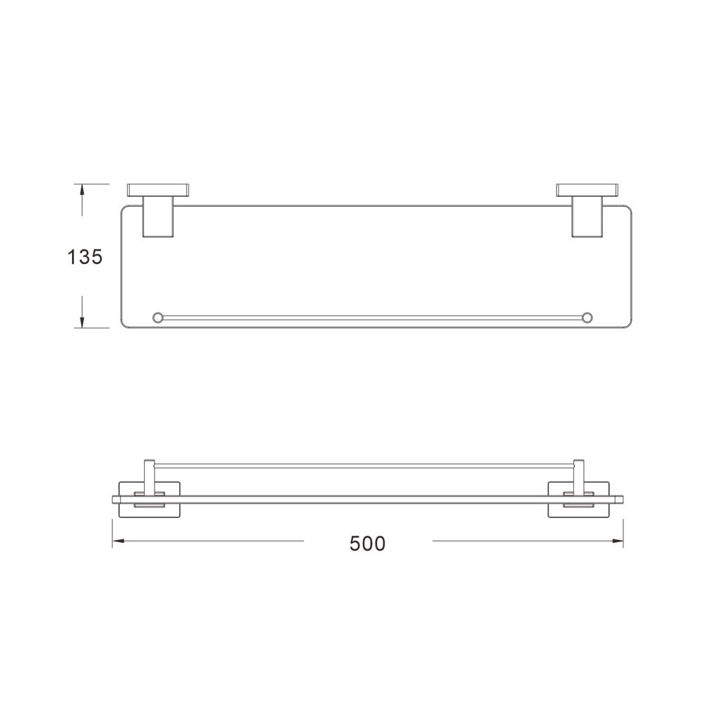 Полка стеклянная, SG5619H Shevanik, Черный Полка стеклянная, SG5619H Shevanik, Черный