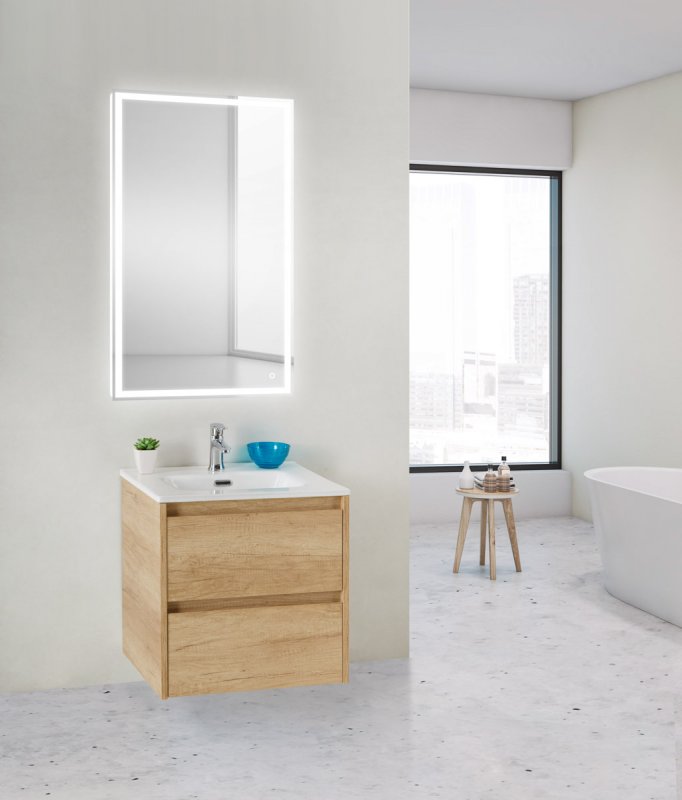 Тумба с раковиной подвесная BelBagno KRAFT 39-50 Pino Pasadena, раковина белая Тумба с раковиной подвесная BelBagno KRAFT 39-50 Pino Pasadena, раковина белая