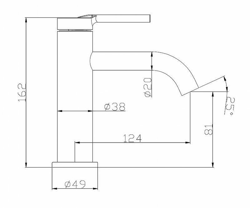 ETNA Смеситель для раковины без донного клапана, нержавеющая сталь, исполнение сатин ETN-LVM2-IN ETNA Смеситель для раковины без донного клапана, нержавеющая сталь, исполнение сатин ETN-LVM2-IN