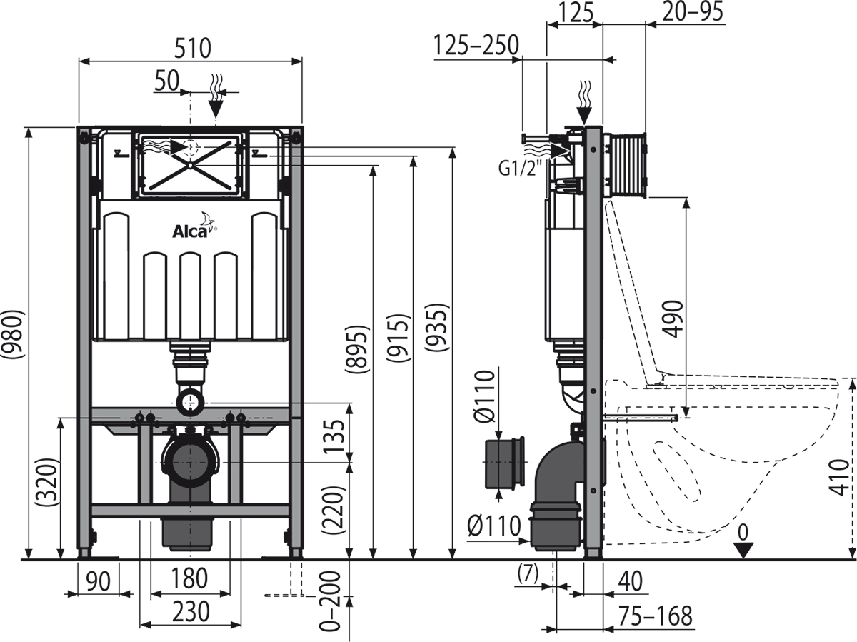 Скрытая система инсталляции для сухой установки (для гипсокартона) Скрытая система инсталляции для сухой установки (для гипсокартона)