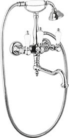 FIRST-VDF-02-M Смеситель для ванны с поворотным изливом и ручным душем Исполнение: Бронза, Ручки: Металл 