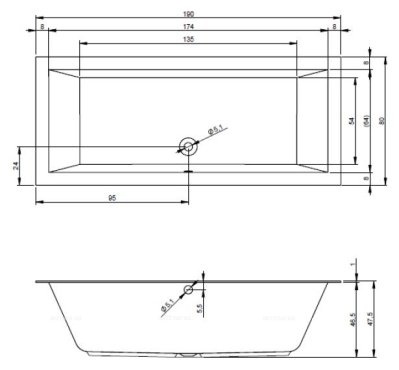 Акриловая ванна Riho Lugo 190x80 см Акриловая ванна Riho Lugo 190x80 см