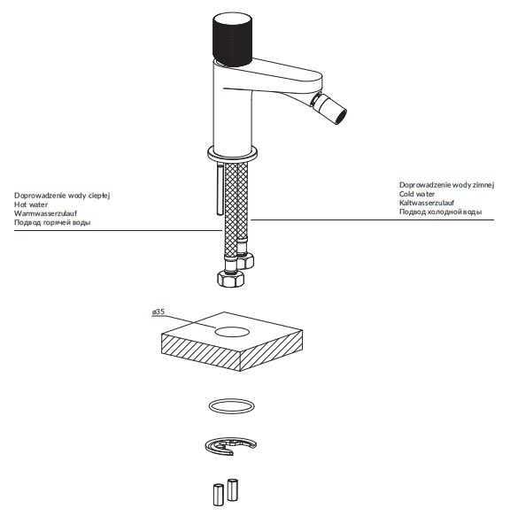 Смеситель для биде OMNIRES CONTOUR CT8020GLB (брашированное золото) Смеситель для биде OMNIRES CONTOUR CT8020GLB (брашированное золото)