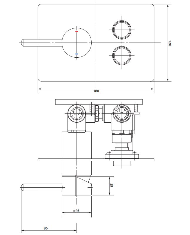 Смеситель для душа скрытого монтажа OMNIRES Y Y1235GCPROCR (хром) Смеситель для душа скрытого монтажа OMNIRES Y Y1235GCPROCR (хром)