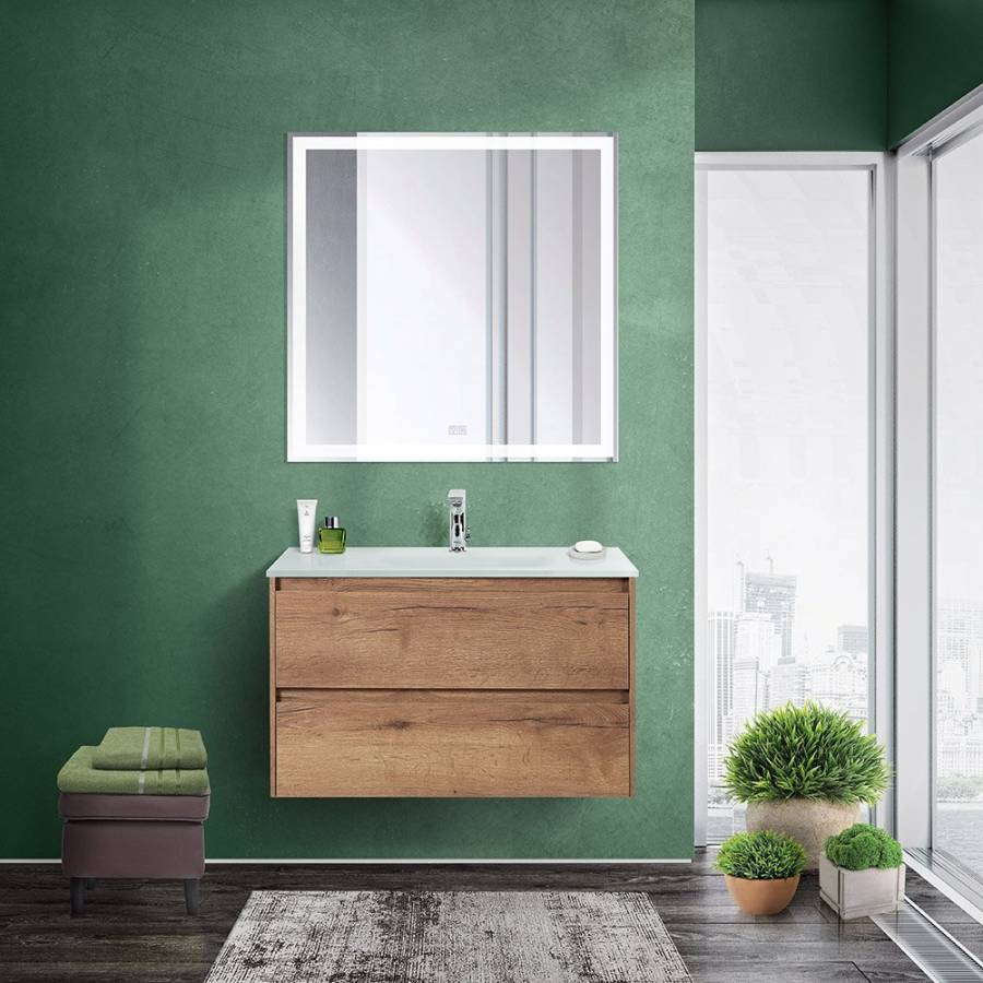 Тумба с раковиной подвесная BelBagno KRAFT 80 Rovere Nebrasca Nature, раковина белая Тумба с раковиной подвесная BelBagno KRAFT 80 Rovere Nebrasca Nature, раковина белая