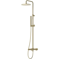 LEAF-CDA-25-SR Душевая стойка телескопическая, с верхним и ручным душем, верхний душ диаметр 250 мм, исполнение Sunrise