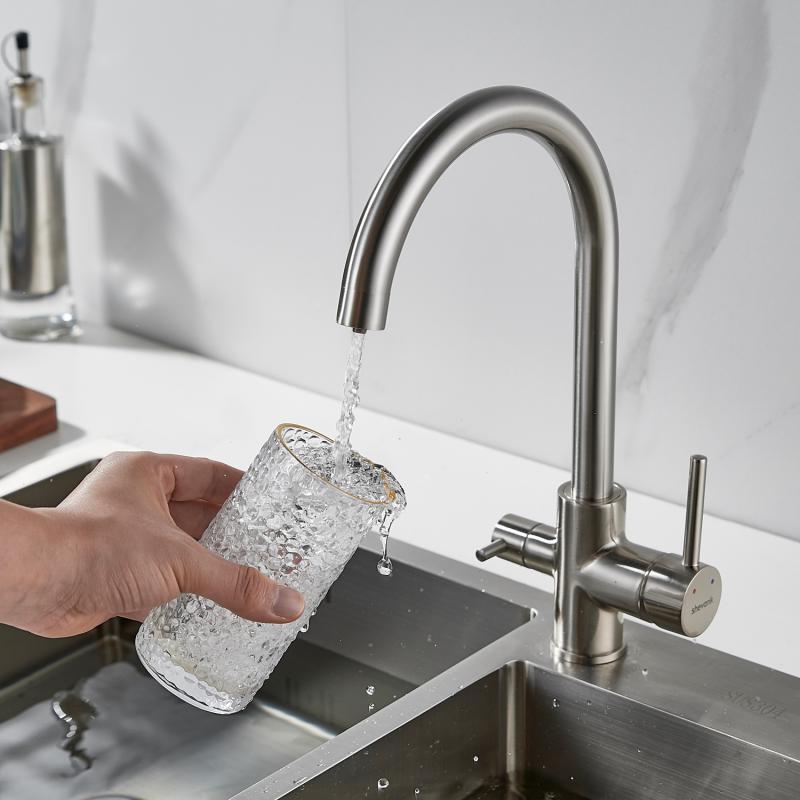 Смеситель для кухни со встроенным фильтром (краном) под питьевую воду Shevanik S128 S128L Смеситель для кухни со встроенным фильтром (краном) под питьевую воду Shevanik S128 S128L